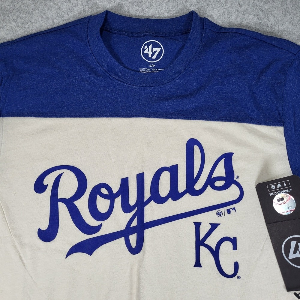 Kansas City Royals Short Sleeve Tshirt '47 Brand Mens Small Blue Sandstone